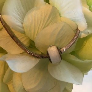 XL Pandora bracelet and white crystal charm.